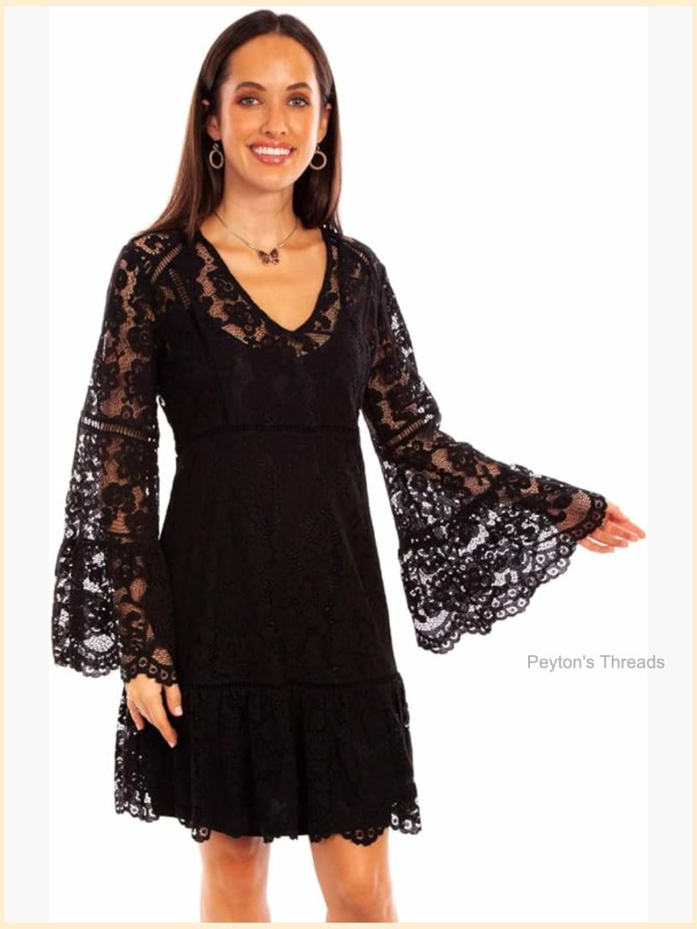 Scully Ivory Long Sleeve Womens Lace Dress Hc557
